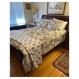 Full-Size Sleigh Bed in Dark Wood Finish