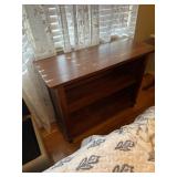 Wooden Two-Shelf Bookcase with Dark Finish