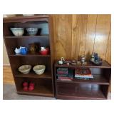 Wooden Bookcases with Three Shelves Each