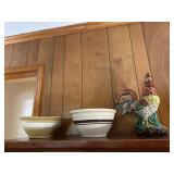 Two Stoneware Mixing Bowls with Multi-Color Cerami