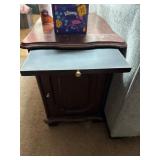 Wooden Side Table With Storage Drawer and Cabinet