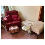 Furniture Set Including Armchair, Ottoman, and Acc