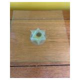Glass Star Footed Cake Plate with Square Top