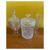 Three Wheel-Cut Crystal Pieces Including Sweet Mea