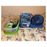 Lot with Arctic Air Ultra Cooler, Fan, and Assorte