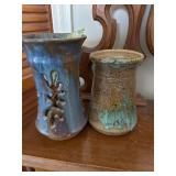 Two Pieces of Artisan Pottery with Glazed Finishes
