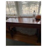 Wooden Sofa Table With Drawer and Decorative Carvi