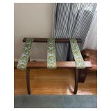 Wooden Luggage Rack with Decorative Straps