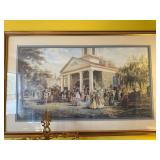 Framed Print Depicting Historical or Vintage Court
