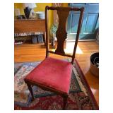 Wooden Chair with Upholstered Seat and Decorative