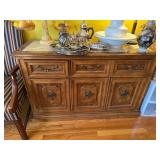 Bernhardt Sideboard With Marble Top and Storage Fe