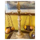 Decorative Brass And Stone Balance Scale
