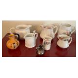 Lot of Creamers and Pitchers in Ceramic and Metal