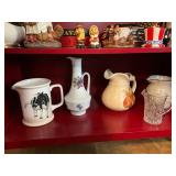 Shelf Lot of Pitchers Including McCoy Pottery and