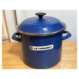 Le Creuset Blue Enameled Steel Stock Pot With Lid