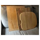 Three Wooden Cutting Boards of Various Shapes and