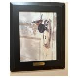 Framed Artwork Featuring a Sparrow With Religious