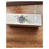 Rectangular Porcelain Box with Floral Design