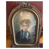 Portrait in Ornate Oval Frame with Protective Glas