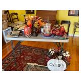 Decorative Fall and Holiday Decorations with House