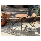 Outdoor Mosaic Bistro Table and Chair Set with Met