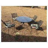 5-Piece Wrought Iron Patio Dining Set with Floral