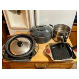 Cookware Lot Featuring Stainless Steel and Nonstic