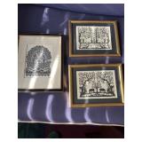 3 Framed Black and White Art Prints by Henrique Ba