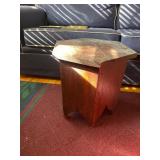 Hinged Small Wooden Hexagonal Side Table