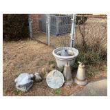 Outdoor Decorations Including Frog Statues, Bells,