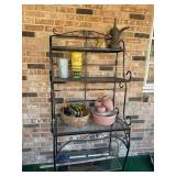 Metal Basket Rack with Assorted Decorative Items a