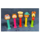 5 Garfield Character PEZ Dispensers in Various Col
