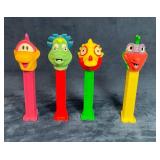 4 SAUR Character PEZ Dispensers in Assorted Colors