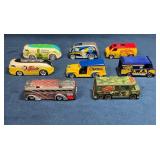 8 Hot Wheels Die-Cast Advertising Logo Buses and V