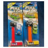 2 Hot Wheels Pull & Go PEZ Candy Dispensers in Ori