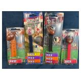 4 PEZ Dispensers: Football and Baseball Themes in
