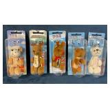 5 PEZ Candy Dispenser Plush Keychains in Packaging