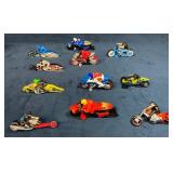 11 Hot Wheels Die-Cast Motorcycles & Riders