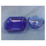 Anchor Hocking Cobalt Blue Glass Baking Dish and M