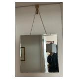 Rectangular Wall Mirror with Decorative Hanging Ro