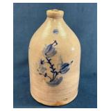 Salt glaze Stoneware Jug with Floral Decoration an