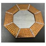 Octagonal Hammered Copper Frame with Mirror