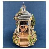 Decorative Gazebo Figurine with Children and Dog S
