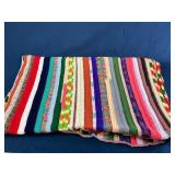 Multicolored Hand-Crocheted Striped Blanket