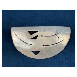 Sterling Silver Abstract Brooch, 7.7 Grams