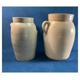 Stoneware Pottery Crocks with Lid and Handle
