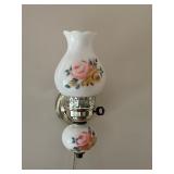 Wall-Mounted Electric Lamp with Floral Pattern and
