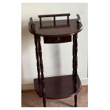 Wooden Side Table with Drawer and Turned Legs