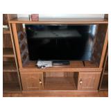 Wood Entertainment Center with Storage and TV