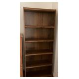 Tall Wooden Bookcase With Five Shelves